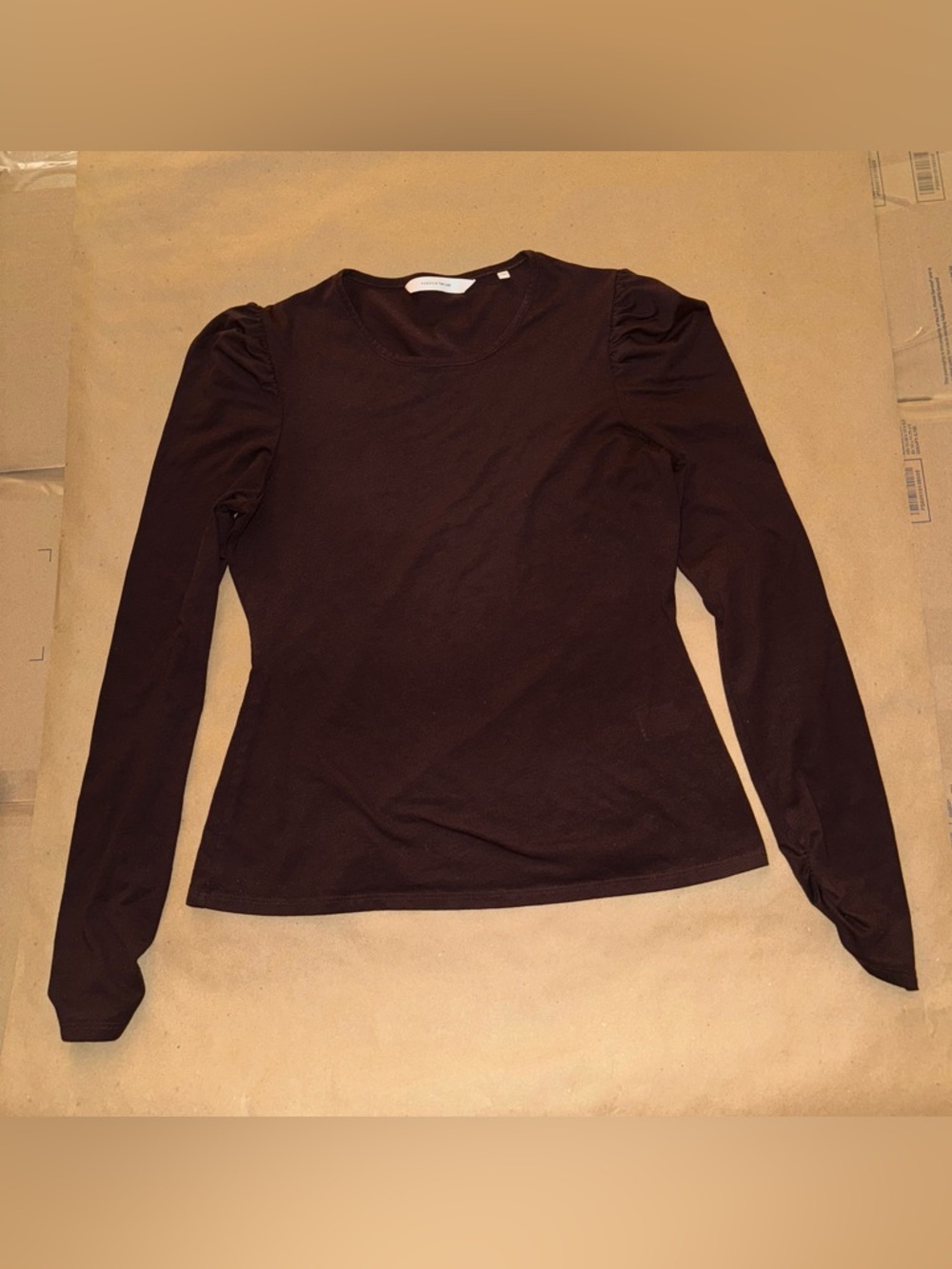 Rebecca Taylor Ruched Puffed-Sleeve Long Sleeve Top, Size Medium Preppy Designer